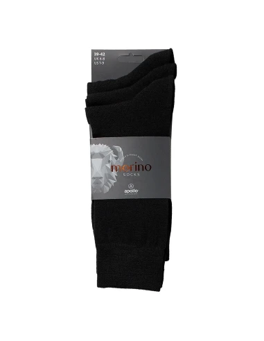 Apollo Men Merino Wollen Sokken 3Pack Zwart
