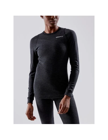 Craft Dames Thermo Set CORE Wool Merino Zwart Gemeleerd