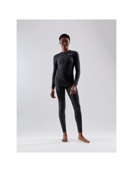 Craft Dames Thermo Set CORE Wool Merino Zwart Gemeleerd