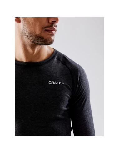 Craft Heren Thermo Set CORE Wool Merino Zwart Gemeleerd