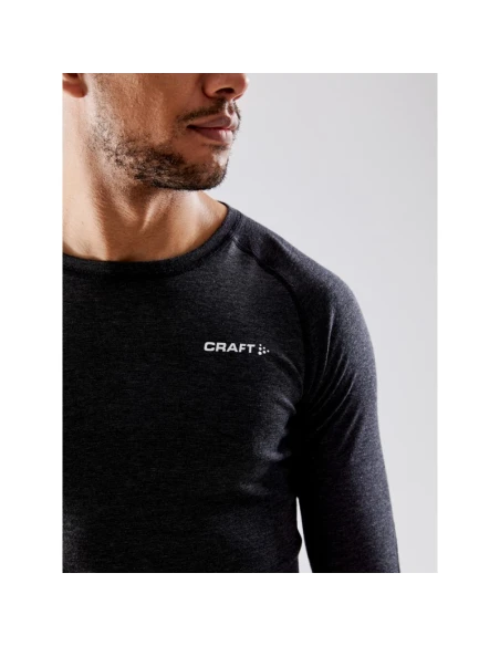 Craft Heren Thermo Set CORE Wool Merino Zwart Gemeleerd