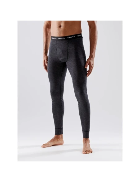 Craft Heren Thermo Set CORE Wool Merino Zwart Gemeleerd