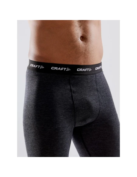 Craft Heren Thermo Set CORE Wool Merino Zwart Gemeleerd