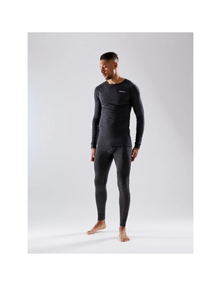 Craft Heren Thermo Set CORE Wool Merino Zwart Gemeleerd