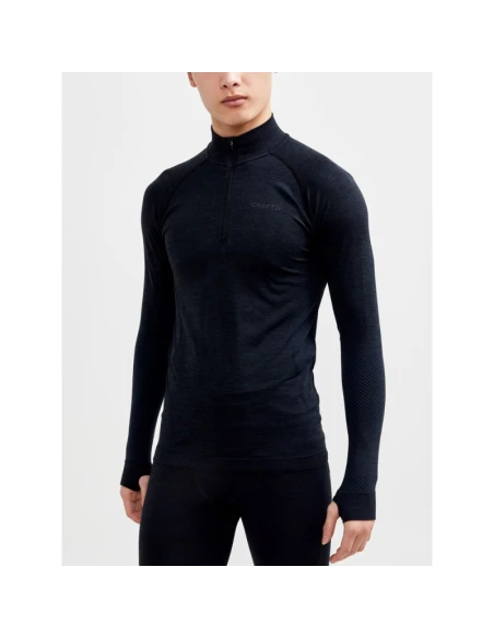 Craft Heren Thermo T-shirt High Zip CORE DRY Active Comfort Zwart
