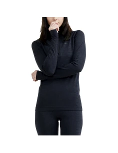 Craft Dames Thermo T-shirt High Zip CORE DRY Active Comfort Zwart 2