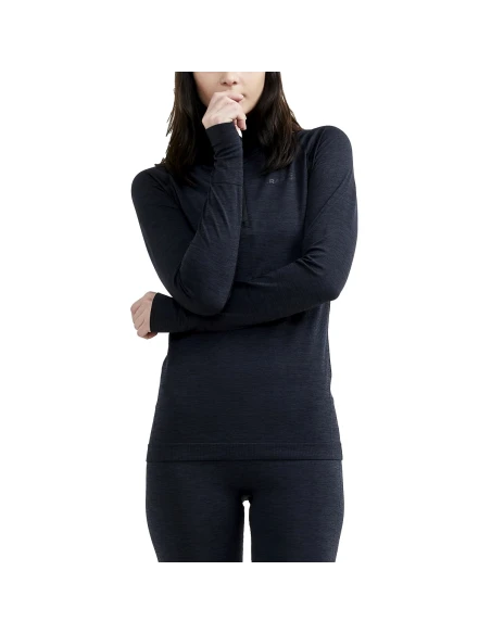 Craft Dames Thermo T-shirt High Zip CORE DRY Active Comfort Zwart