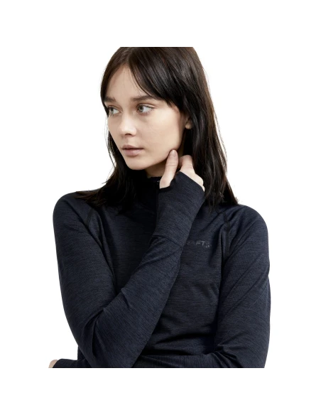 Craft Dames Thermo T-shirt High Zip CORE DRY Active Comfort Zwart