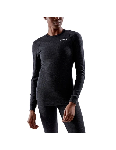 Craft Dames Thermo Core Wool Merino Longsleeve Shirt Gemeleerd