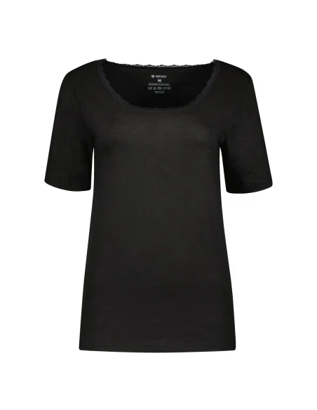 Gino Santi Dames Thermo Shirt lace Zwart