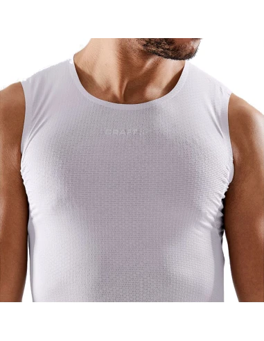 Craft Heren Sport Mouwloos T-shirt PRO DRY Nanoweight Wit