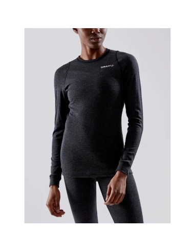 Craft Dames Thermo Set CORE Wool Merino Zwart Gemeleerd
