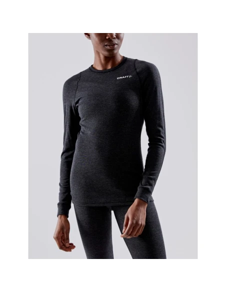 Craft Dames Thermo Set CORE Wool Merino Zwart Gemeleerd