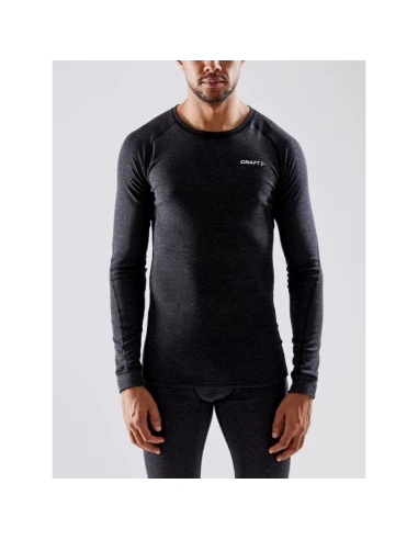 Craft Heren Thermo Set CORE Wool Merino Zwart Gemeleerd