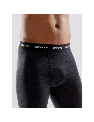 Craft Heren Thermo Set CORE Wool Merino Zwart Gemeleerd