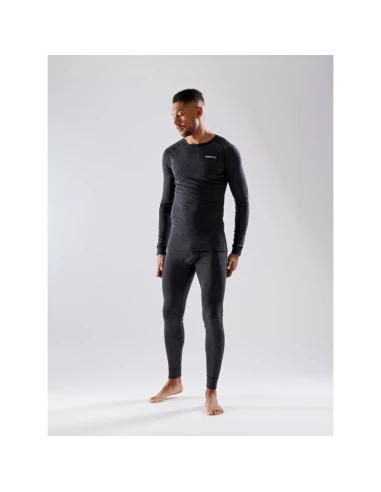 Craft Heren Thermo Set CORE Wool Merino Zwart Gemeleerd