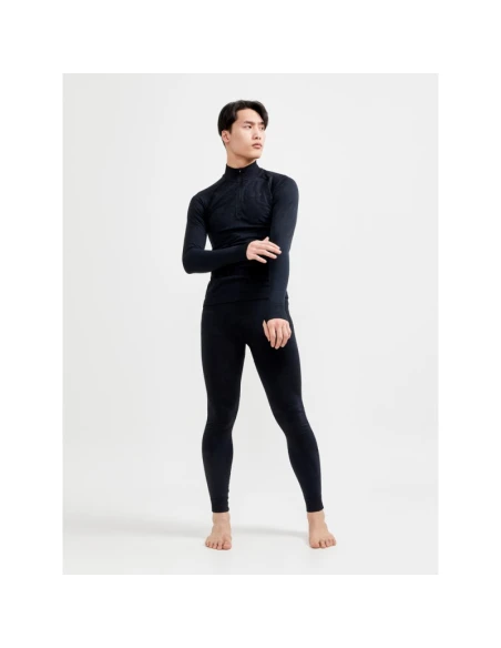 Craft Heren Thermo T-shirt High Zip CORE DRY Active Comfort Zwart