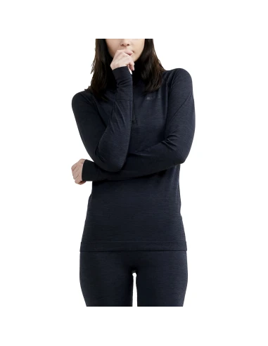 Craft Dames Thermo T-shirt High Zip CORE DRY Active Comfort Zwart