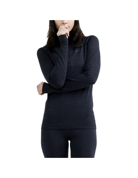 Craft Dames Thermo T-shirt High Zip CORE DRY Active Comfort Zwart
