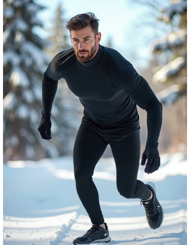 Gino Santi Heren Thermo shirt Viloft Lange Mouw Zwart