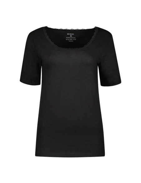 Gino Santi Dames Thermo Shirt lace Zwart